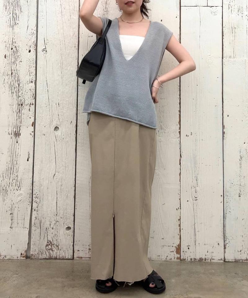 【再販から2日で完売！】【体型カバー】深Vニットプルオーバー