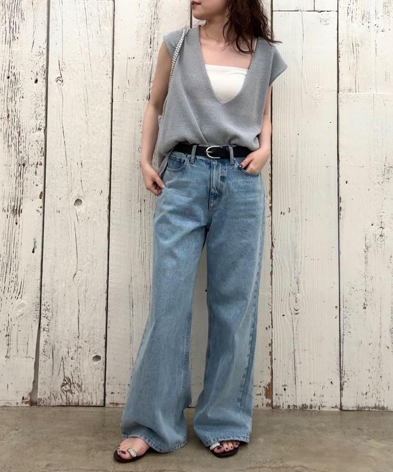 【再販から2日で完売！】【体型カバー】深Vニットプルオーバー
