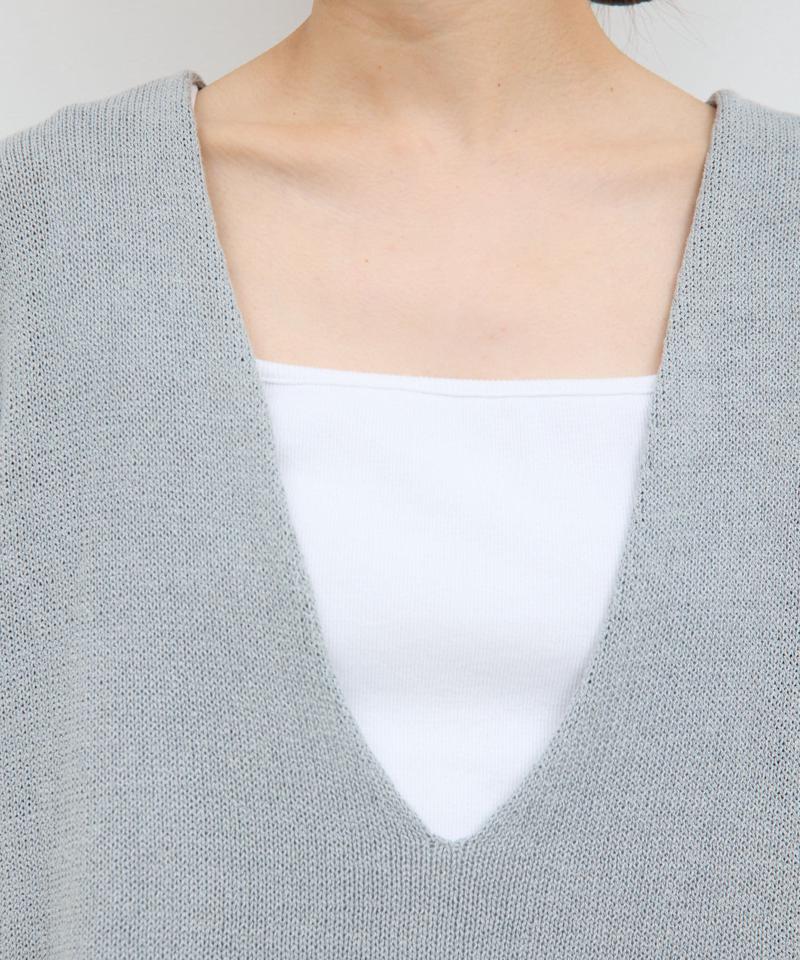 【再販から2日で完売！】【体型カバー】深Vニットプルオーバー