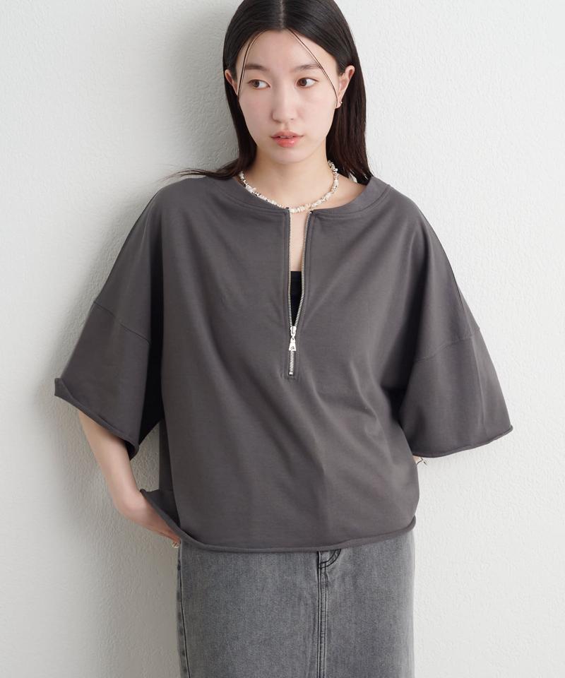 ハーフジップ2WAYTシャツ