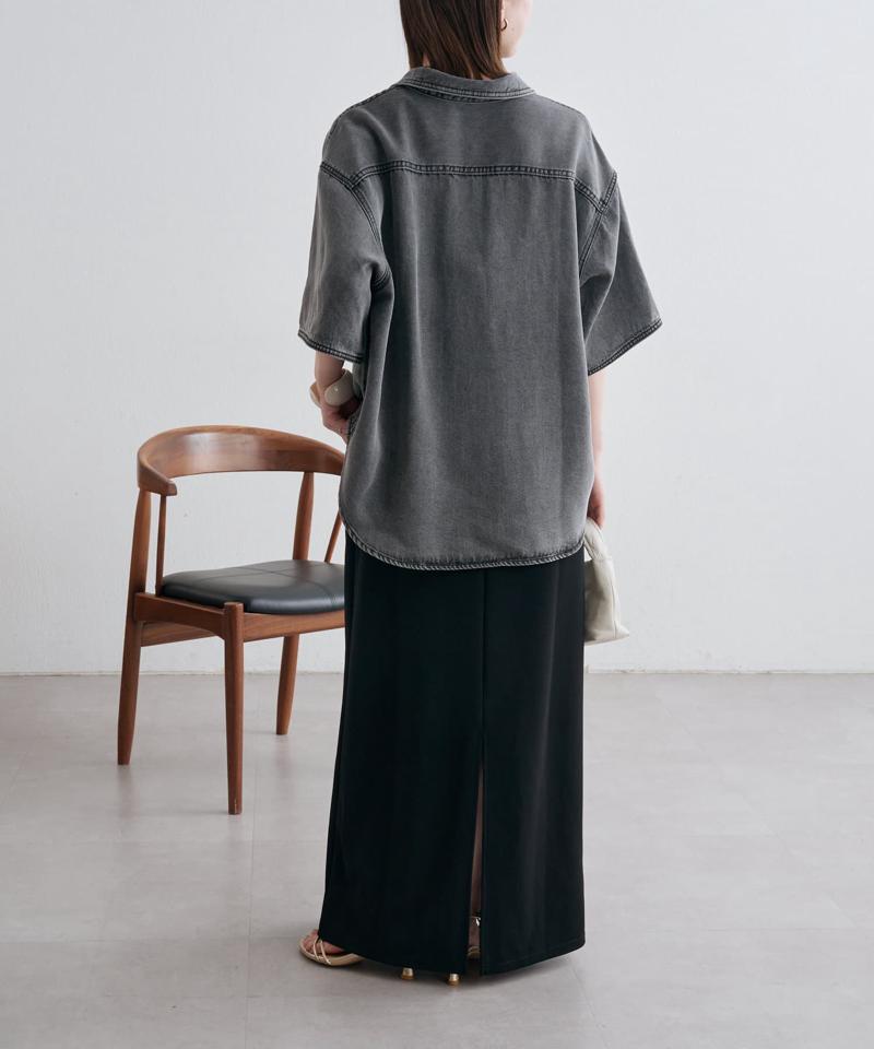 【セットアップ着用可能◎】セルロースデニムシャツ