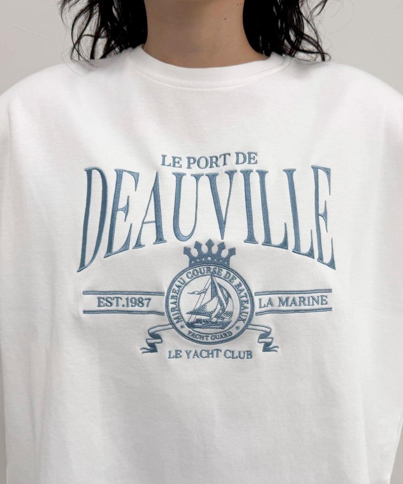 エンブレム刺繍ポンチTシャツプルオーバー