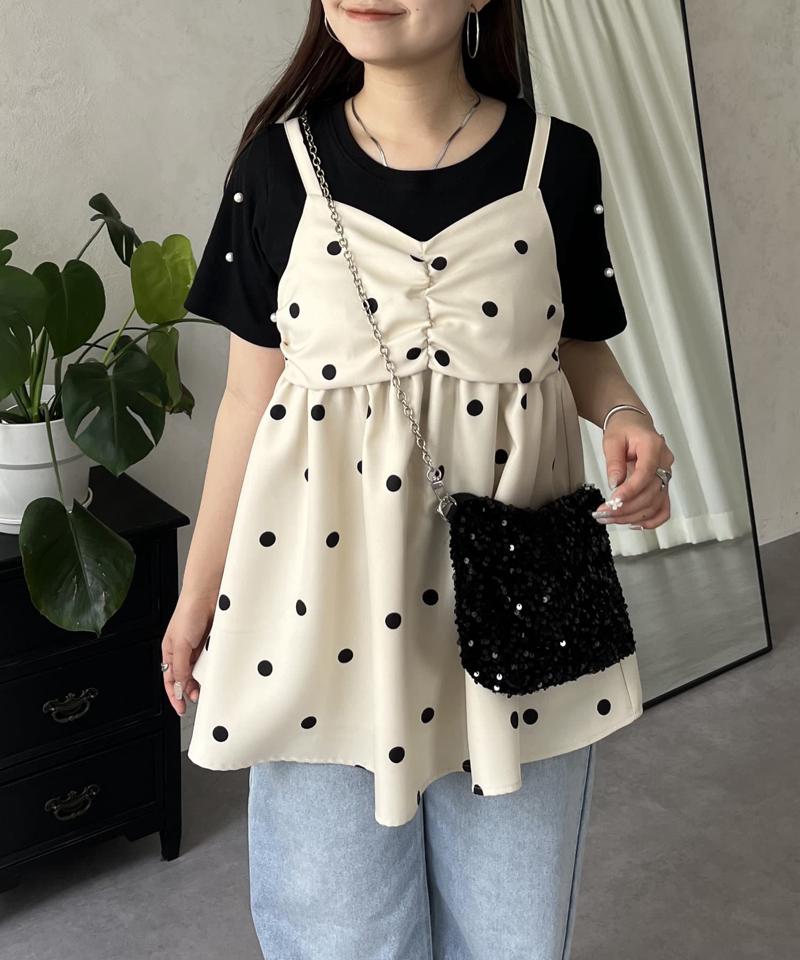袖パールリブTシャツ