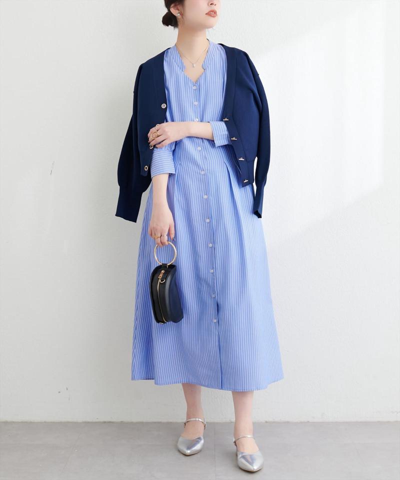 【natural couture】タックシャツワンピース