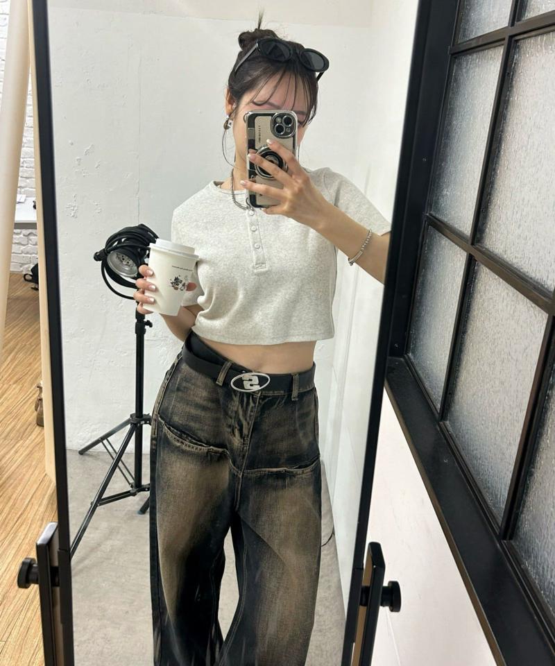 【WHO'S WHO gallery】ヘンリーネックショートTEE