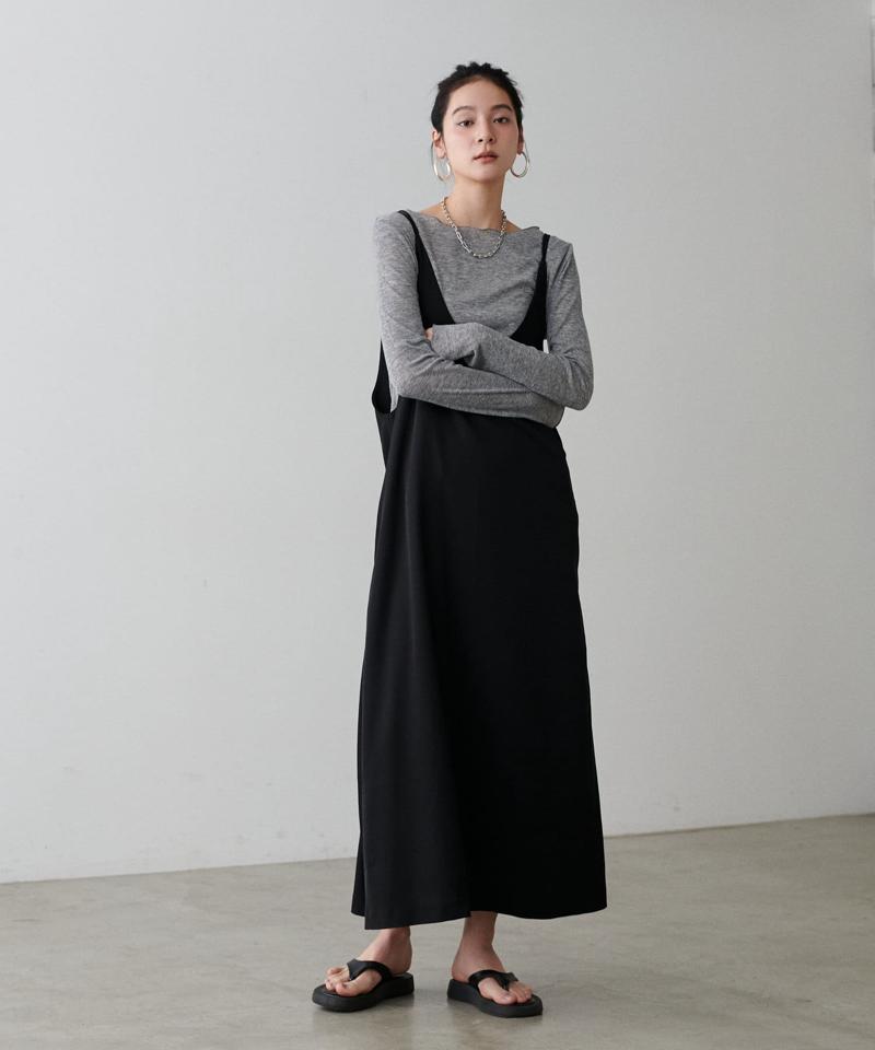 【natural couture】ダブルストラップキャミワンピース
