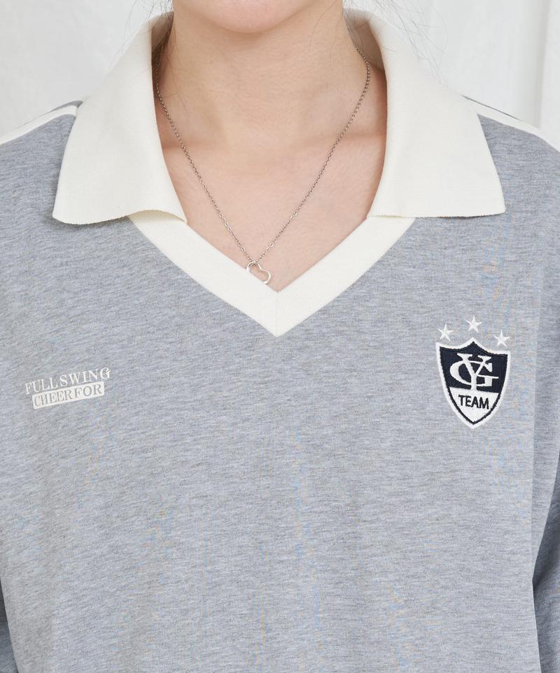 【RAY CASSIN】襟スキッパーラインルーズTシャツ