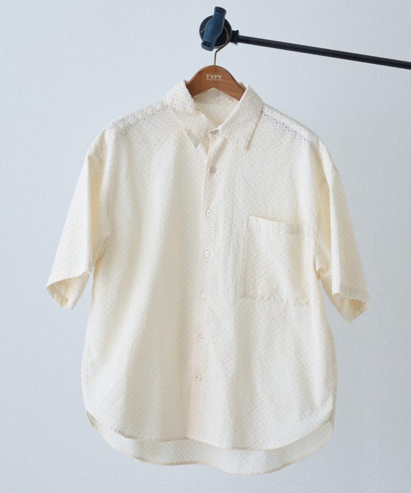 【通気性◎】ユニセックスジャガード刺繍レースシャツ
