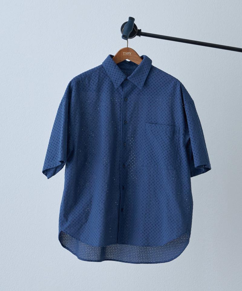 【通気性◎】ユニセックスジャガード刺繍レースシャツ