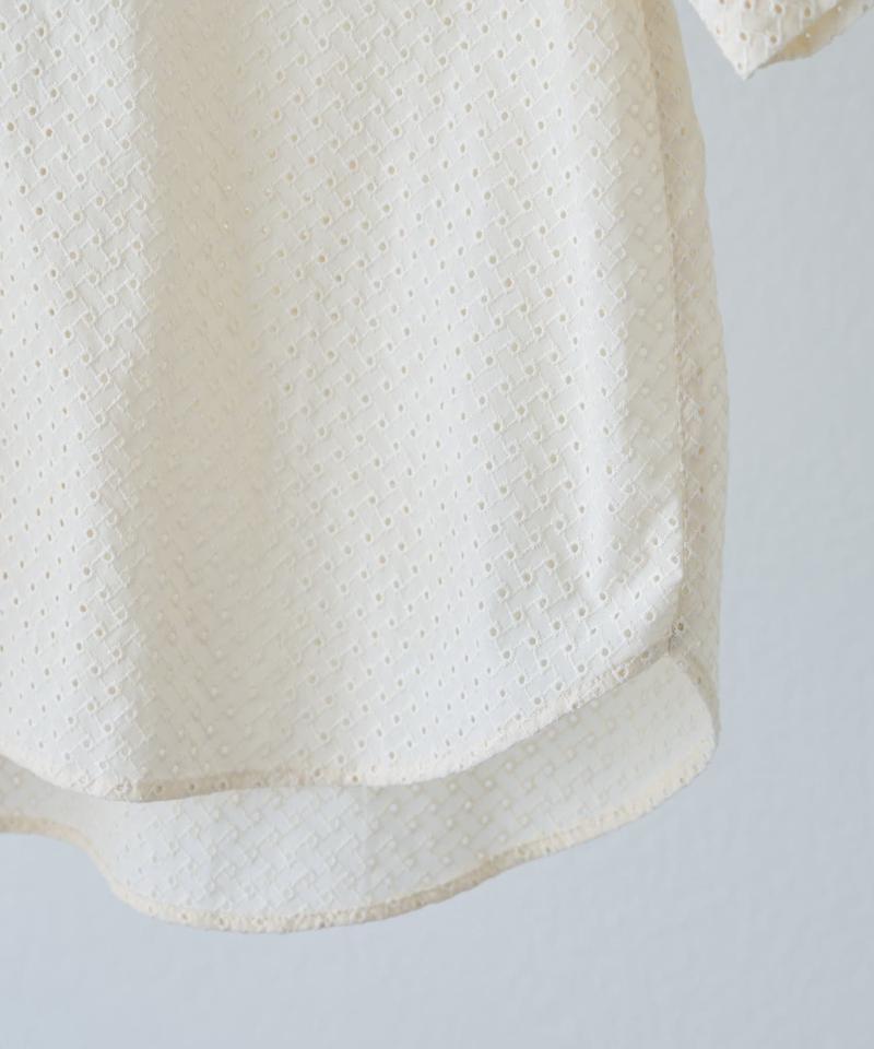 【通気性◎】ユニセックスジャガード刺繍レースシャツ