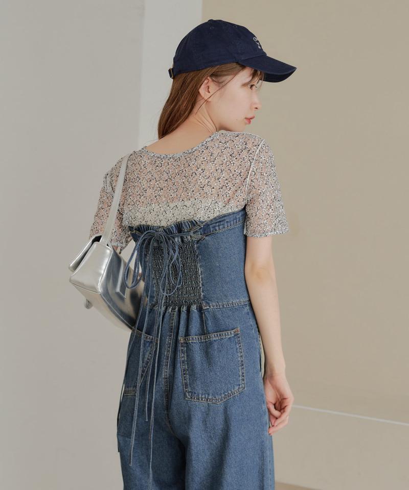 【低身長サイズ/2サイズ展開/WEB限定】デニムベアサロペット