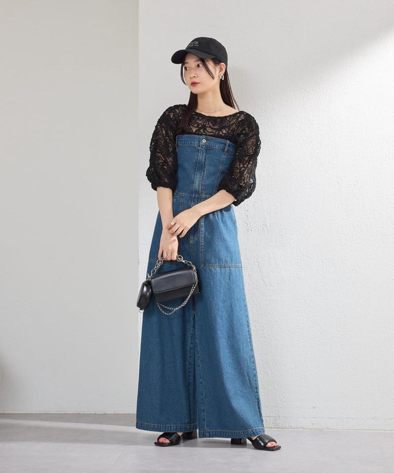 【低身長サイズ/2サイズ展開/WEB限定】デニムベアサロペット