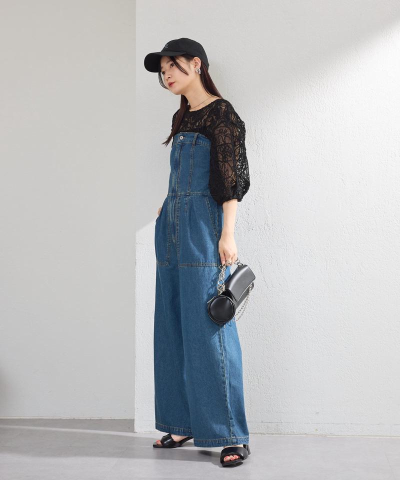 【低身長サイズ/2サイズ展開/WEB限定】デニムベアサロペット