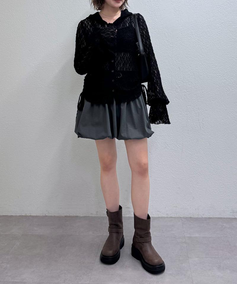 [mline]フード付き レースドロスト