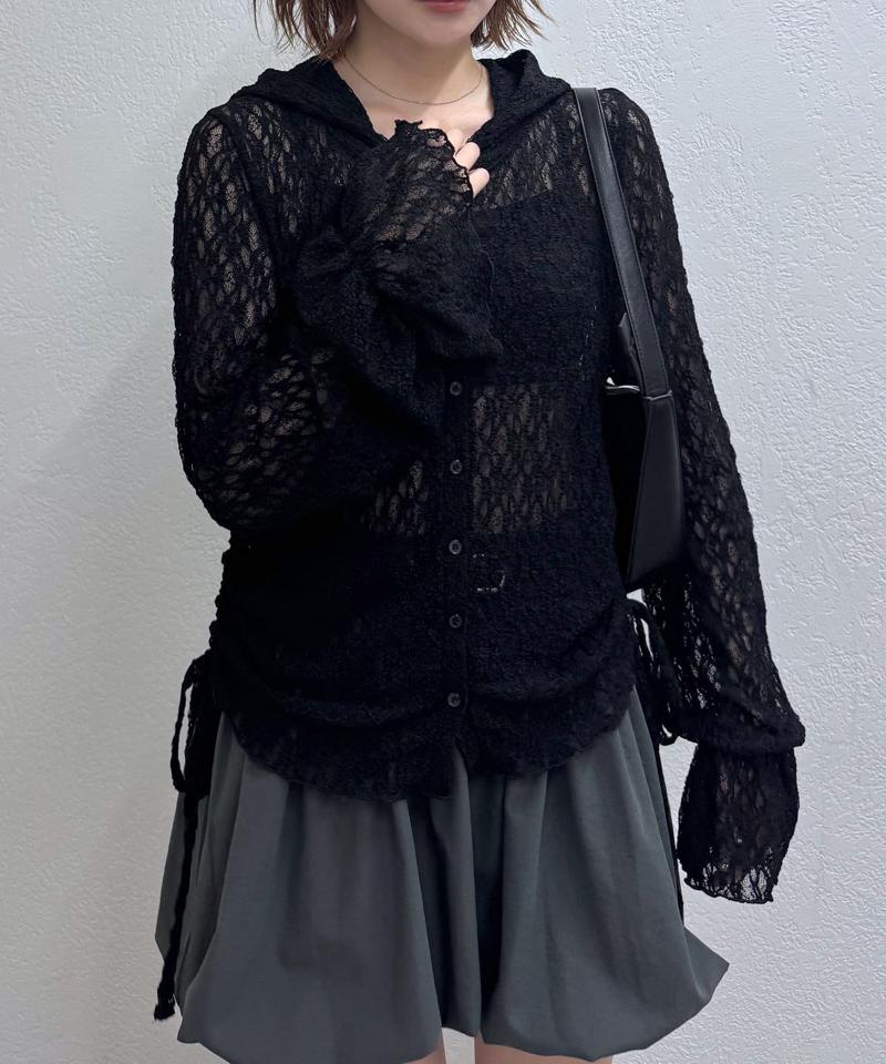 [mline]フード付き レースドロスト