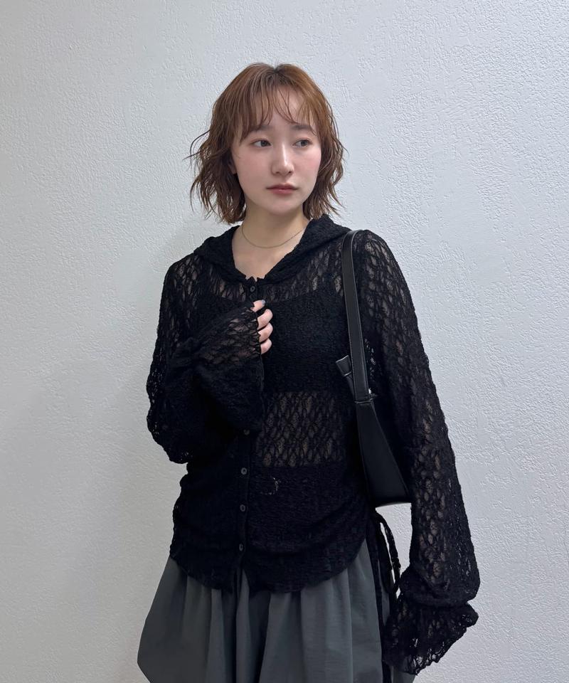 [mline]フード付き レースドロスト