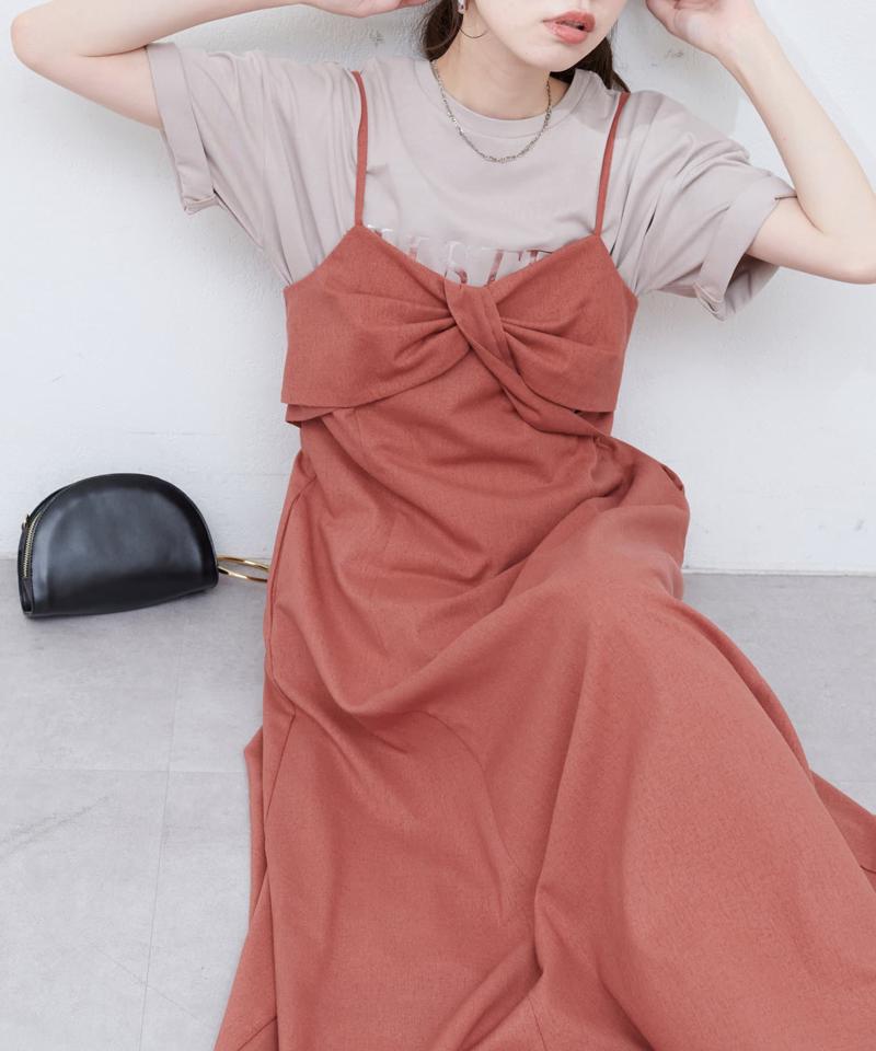 osonoリネン混ねじりキャミワンピース