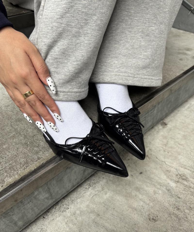 WEB限定【HiNT/ヒント】レースアップミュール