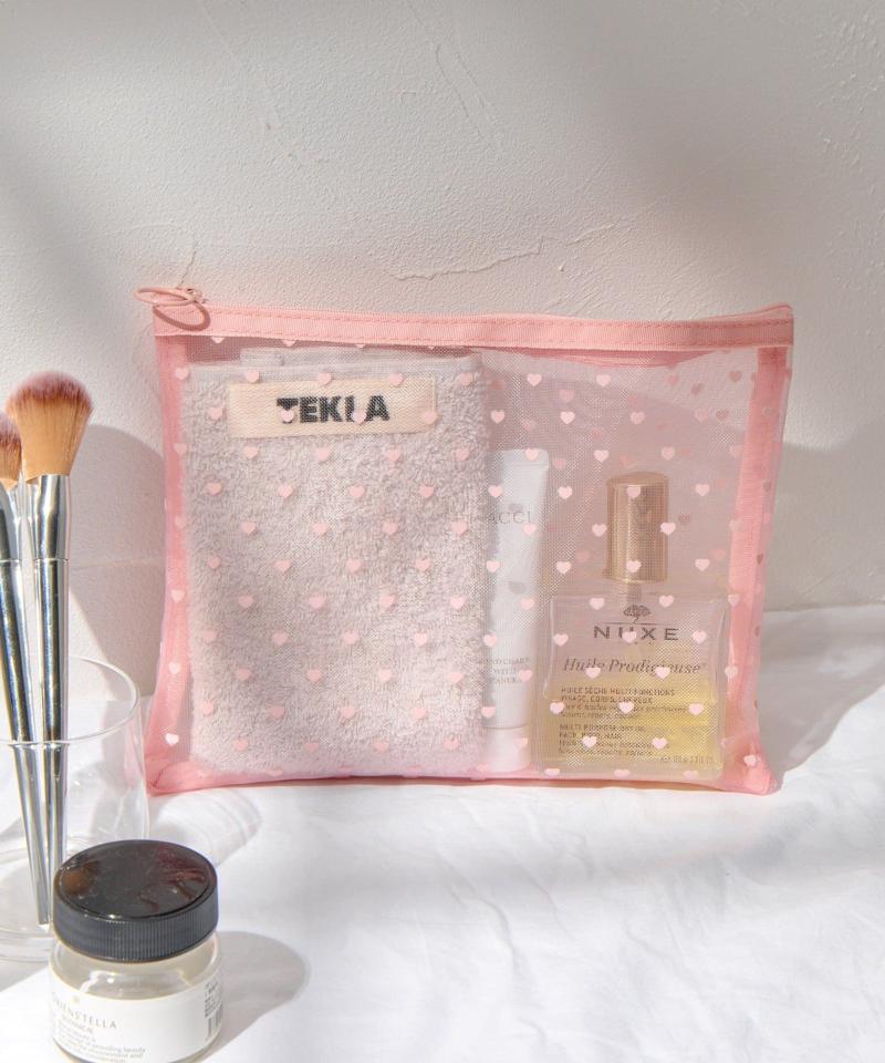 【WEB限定】【人気の為再入荷/新色追加】ハートメッシュポーチ(L)