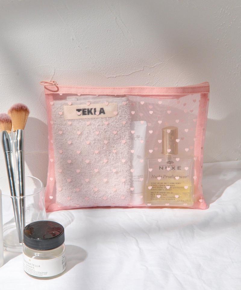 【WEB限定】【人気の為再入荷/新色追加】ハートメッシュポーチ(L)