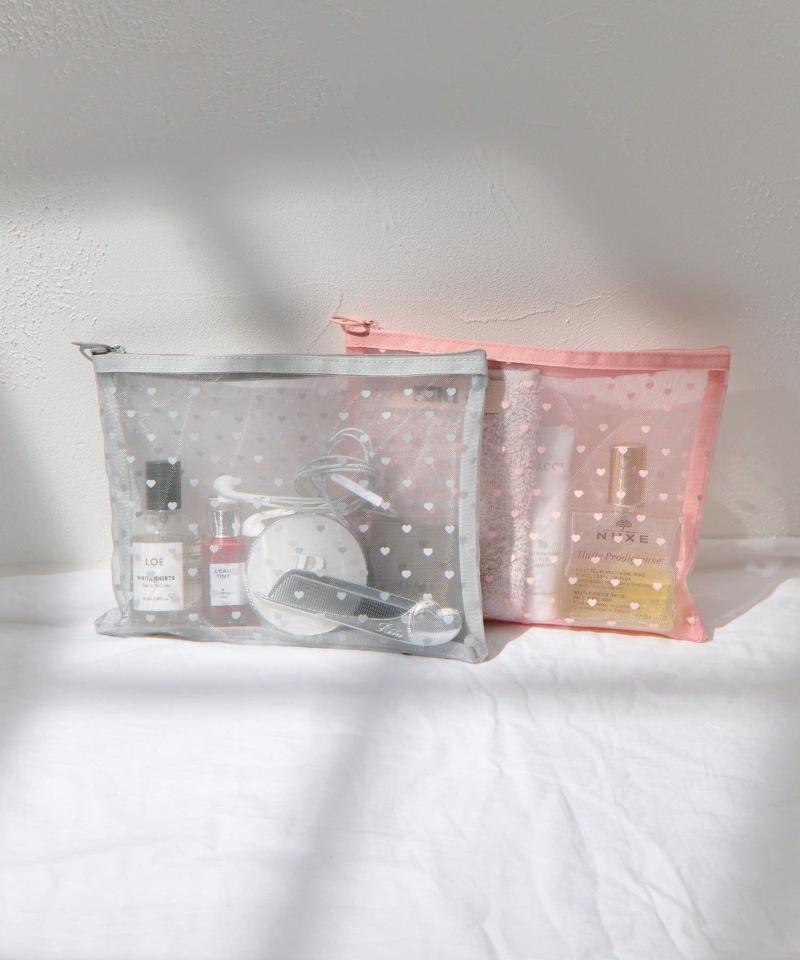 【WEB限定】【人気の為再入荷/新色追加】ハートメッシュポーチ(L)