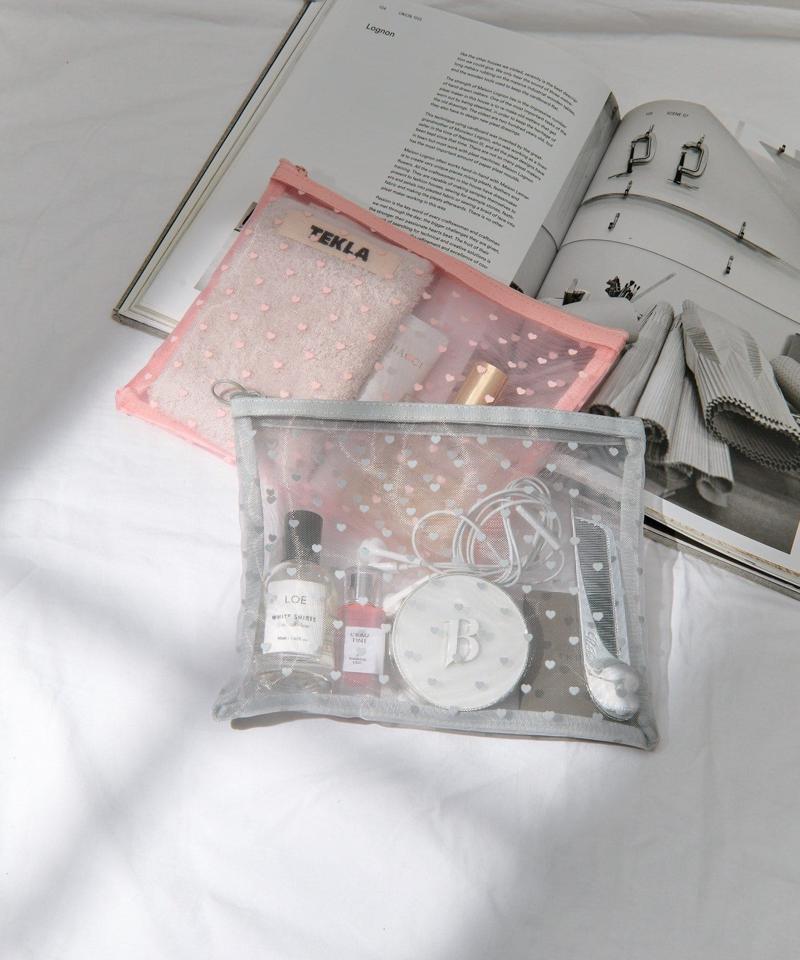 【WEB限定】【人気の為再入荷/新色追加】ハートメッシュポーチ(L)