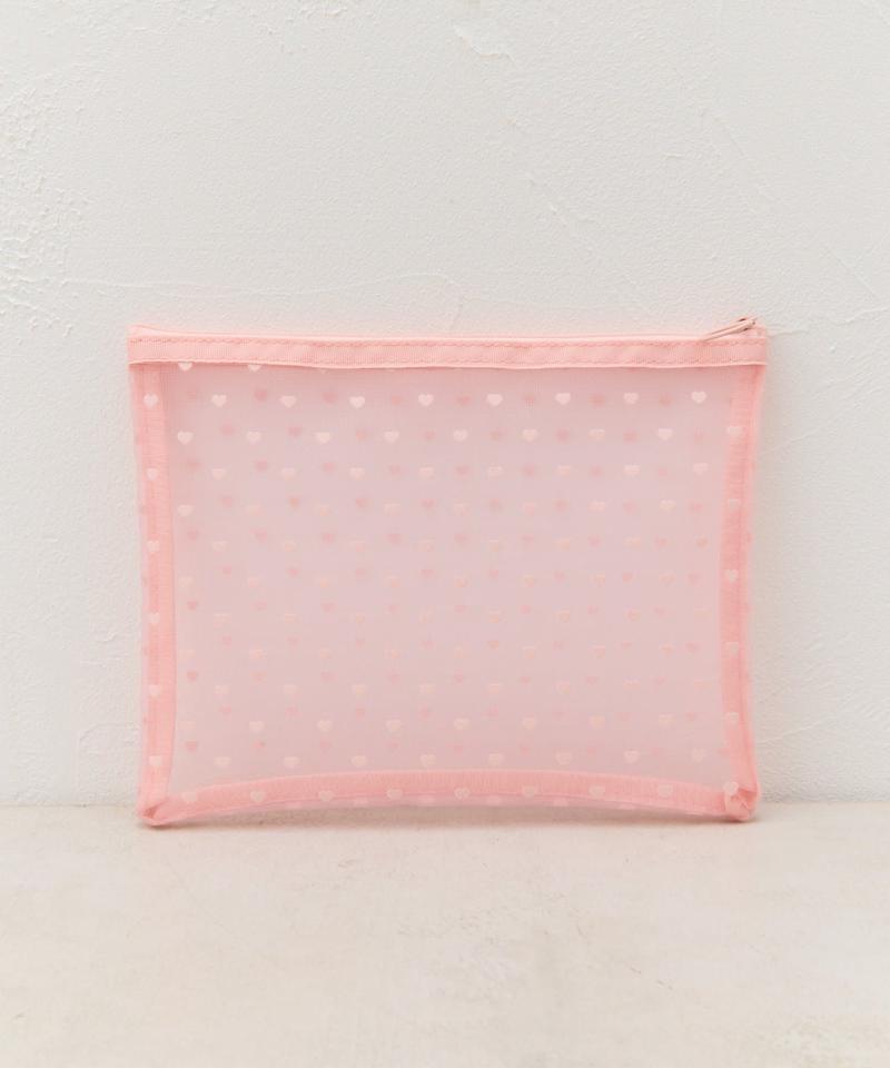 【WEB限定】【人気の為再入荷/新色追加】ハートメッシュポーチ(L)