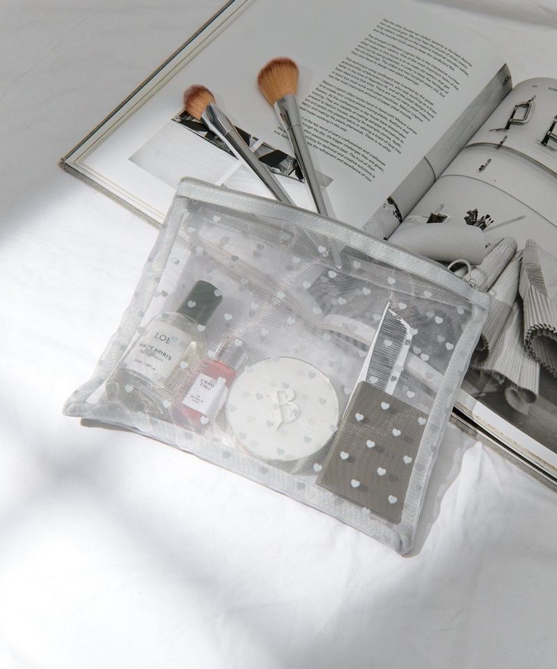 【WEB限定】【人気の為再入荷/新色追加】ハートメッシュポーチ(L)