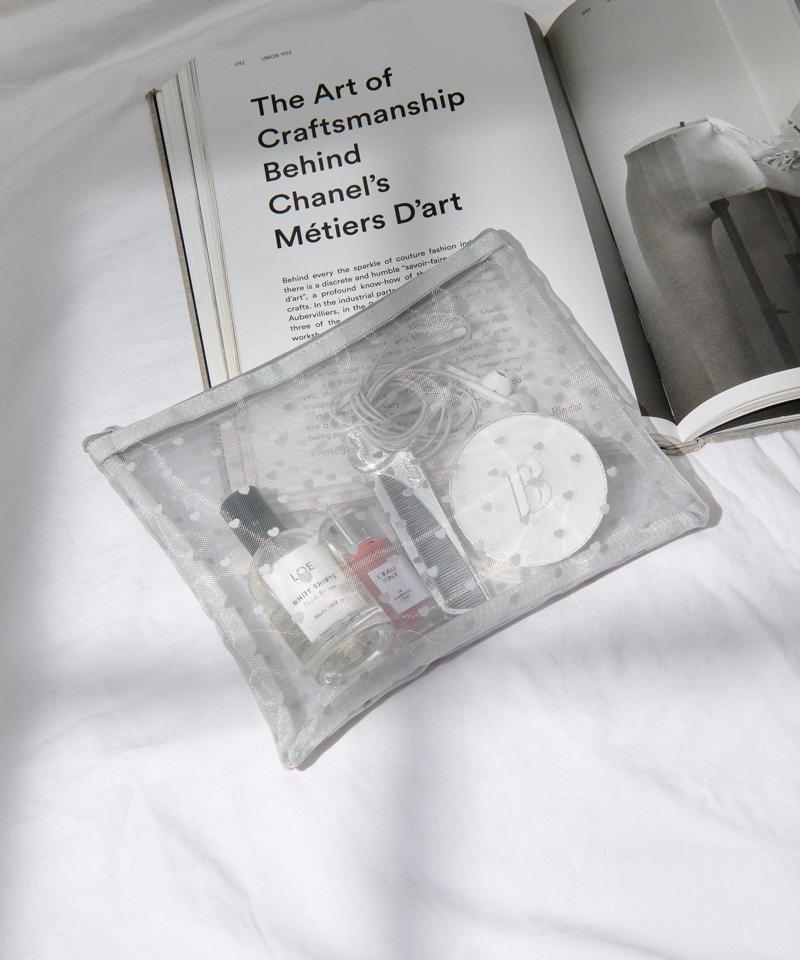 【WEB限定】【人気の為再入荷/新色追加】ハートメッシュポーチ(L)