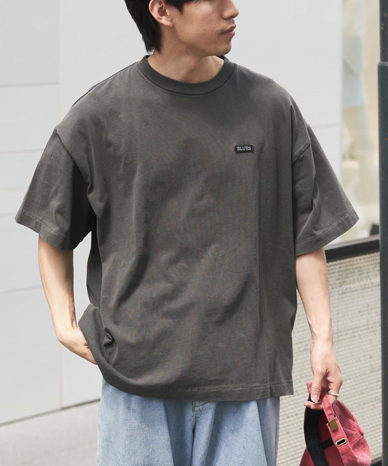 【ユニセックス】オーバーダイボックスロゴステッチTee