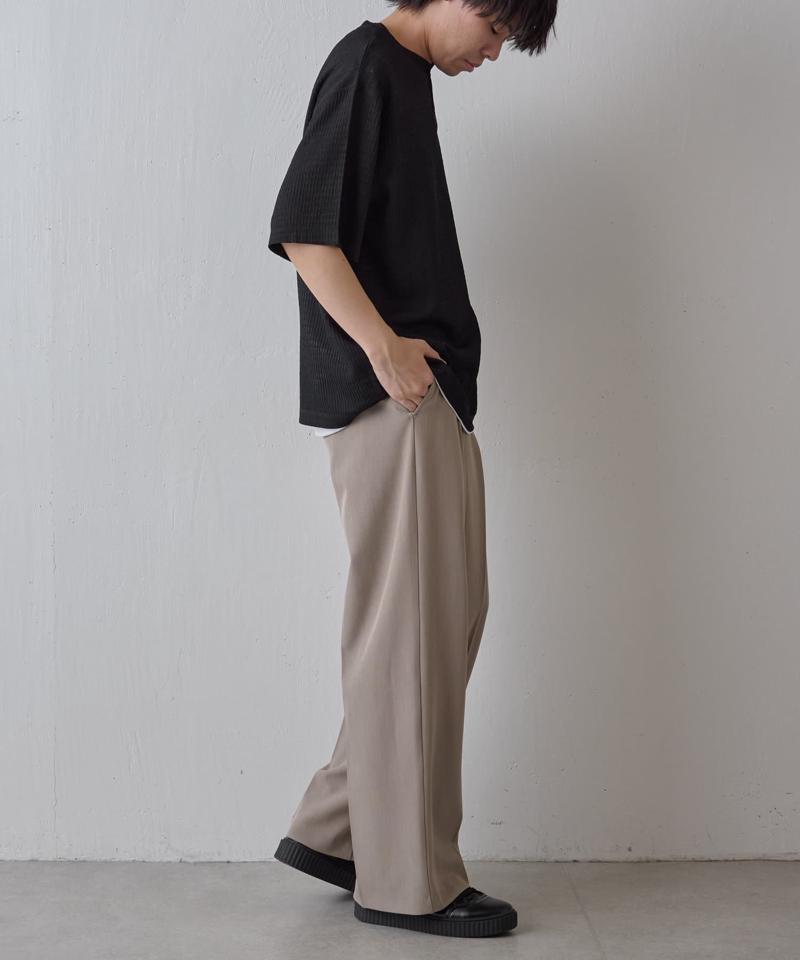 エアリーアイレットヘンリーネック半袖Tシャツ