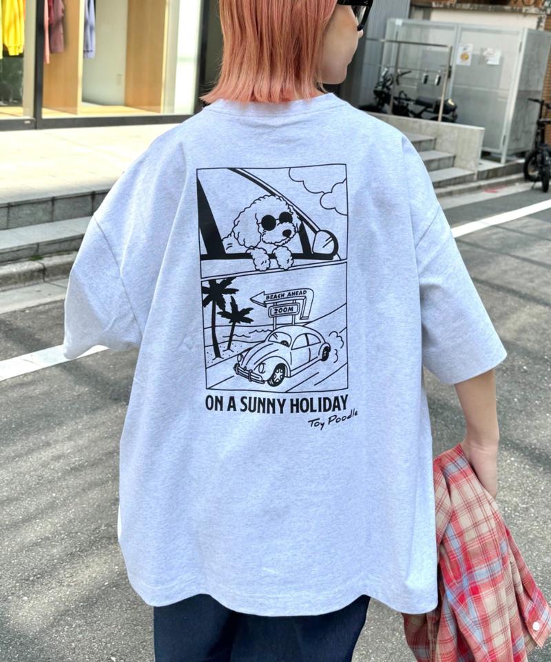 【DOGS】ユニセックスアニマル刺繍ロゴ半袖TEE