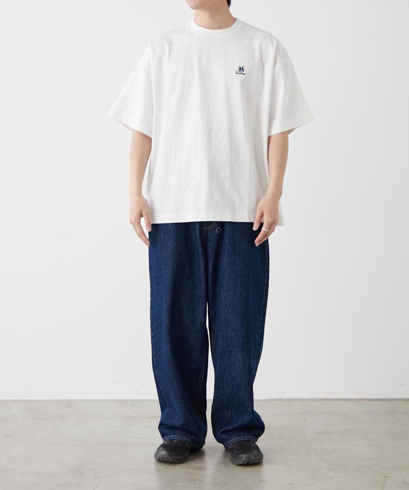 【DOGS】ユニセックスアニマル刺繍ロゴ半袖TEE