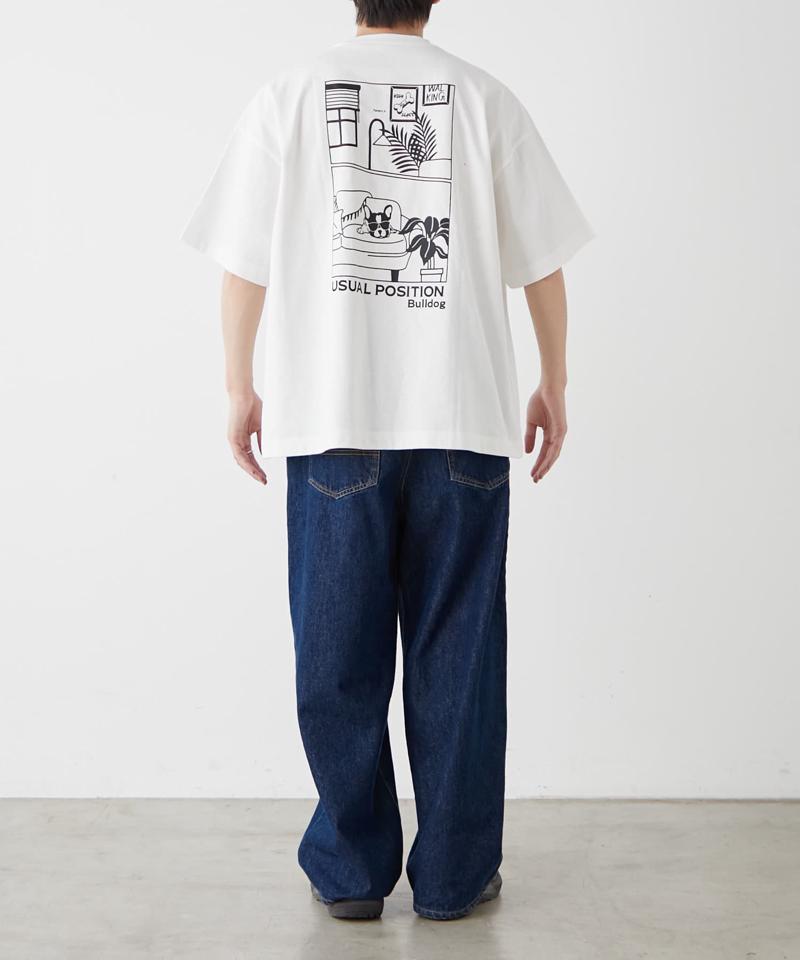 【DOGS】ユニセックスアニマル刺繍ロゴ半袖TEE