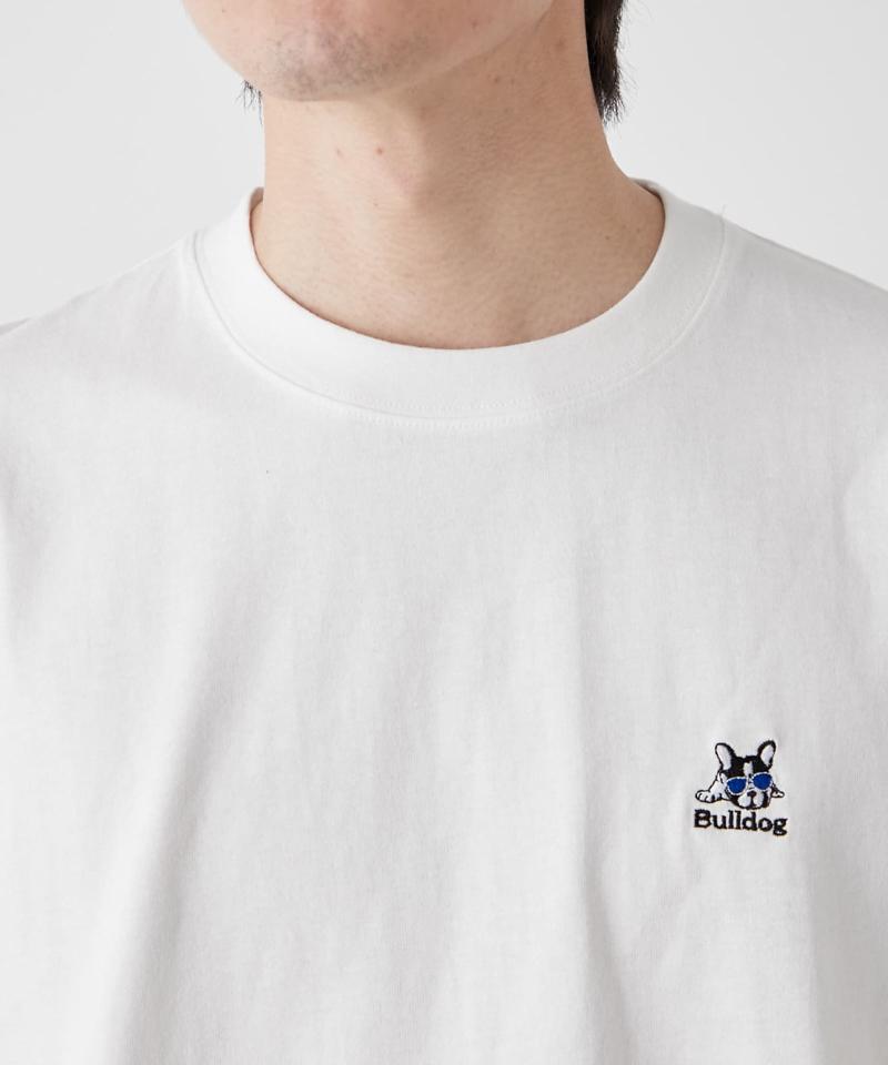 【DOGS】ユニセックスアニマル刺繍ロゴ半袖TEE