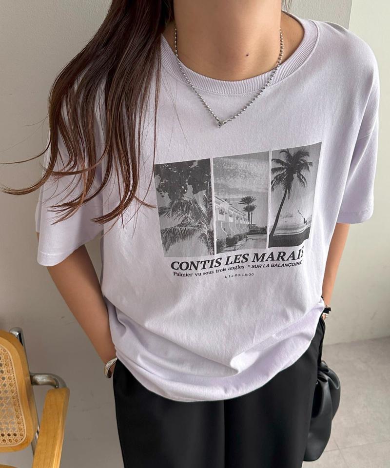 【ユニセックス】サマーフォトグラフィックTシャツ