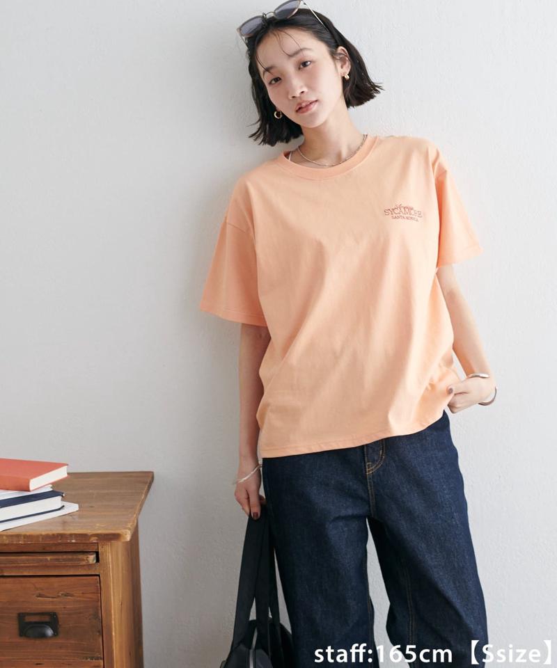 【ユニセックス】カラー刺繍ロゴTシャツ