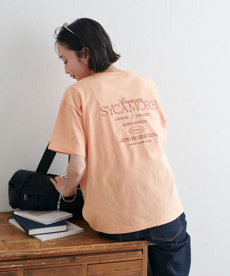 【ユニセックス】カラー刺繍ロゴTシャツ