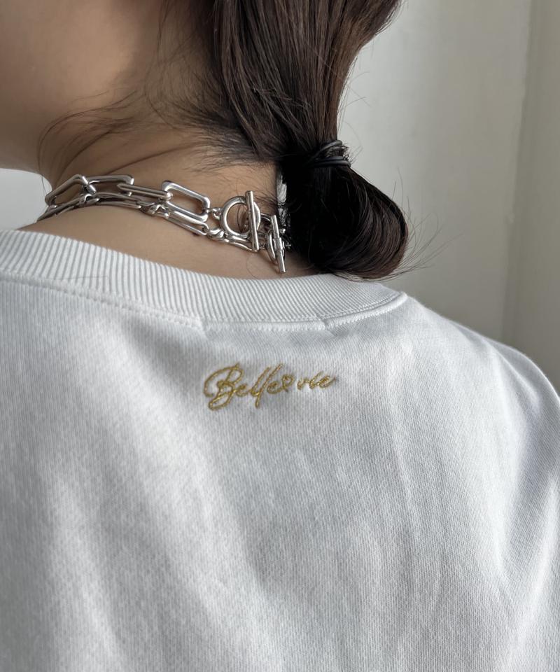 バック刺繍半袖裏毛スウエット