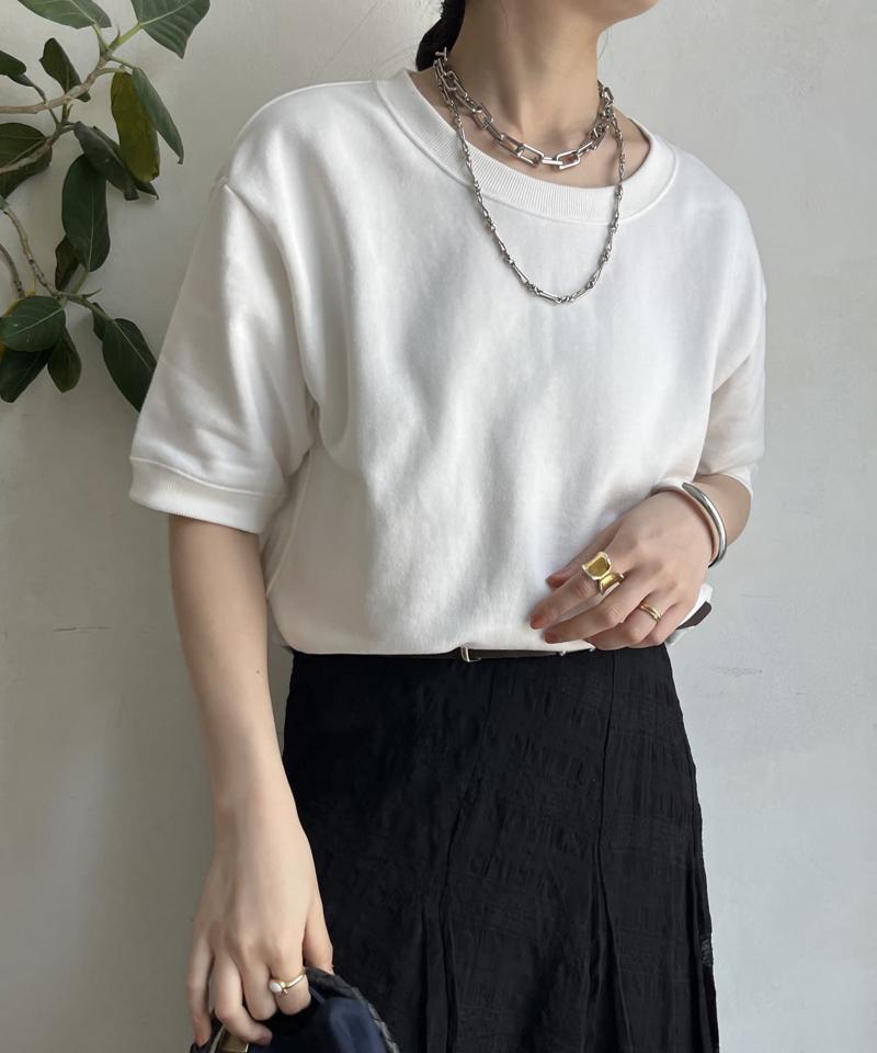 バック刺繍半袖裏毛スウエット