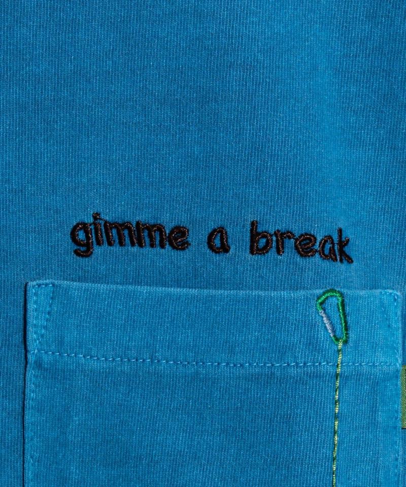 【COBMASTER】天竺ピグメント加工 クライマーベアーポケット刺繍Tシャツ