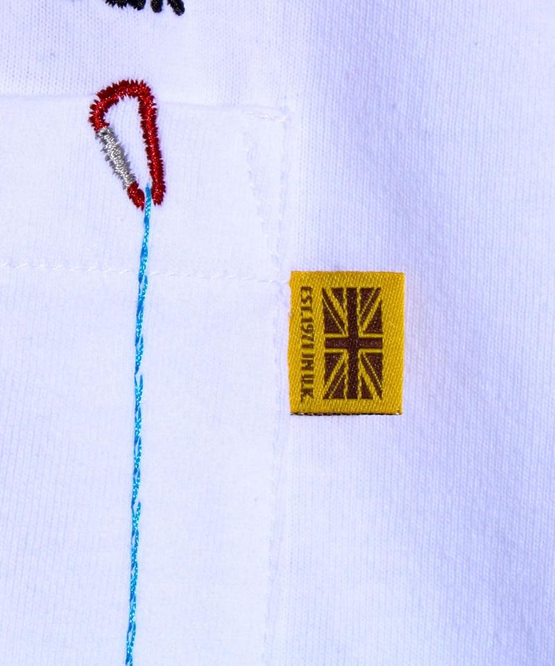 【COBMASTER】天竺ピグメント加工 クライマーベアーポケット刺繍Tシャツ