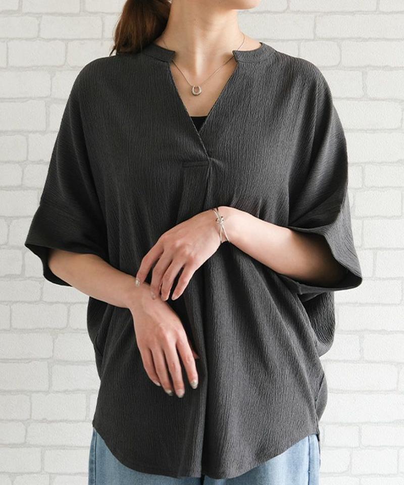 楊柳キーネックドルマンブラウス 春 秋 冬 M L レディース  |