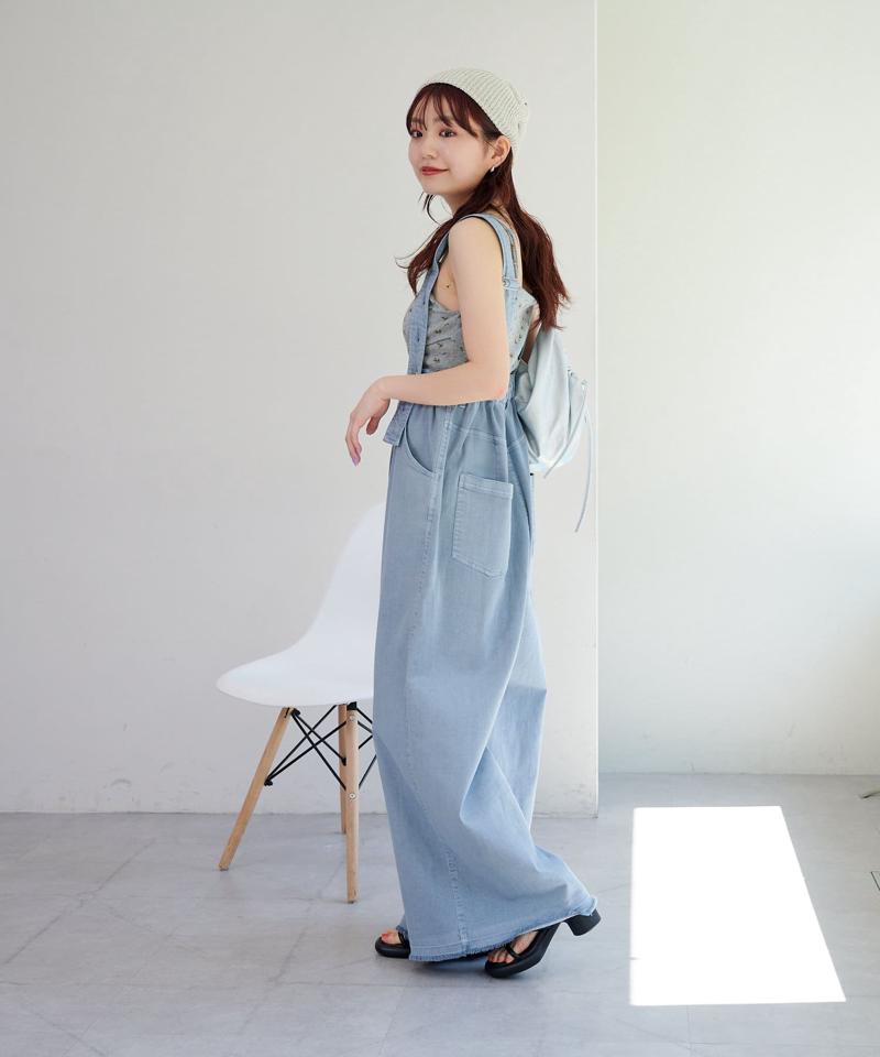 【低身長サイズ/2サイズ展開】サスペンダー付きパンツ