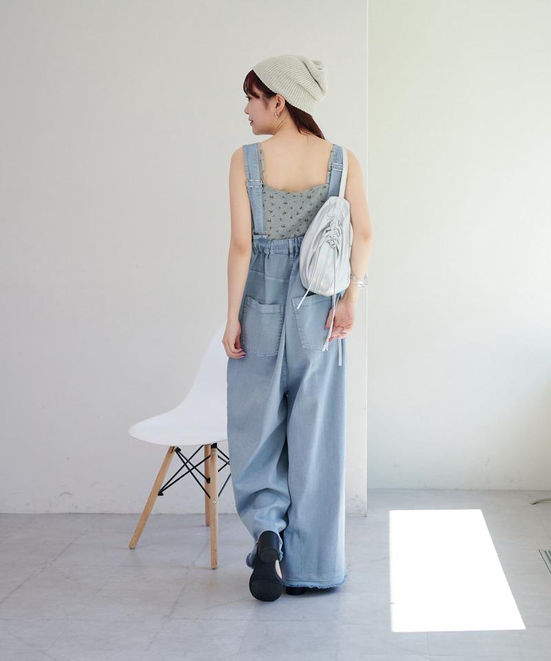 【低身長サイズ/2サイズ展開】サスペンダー付きパンツ