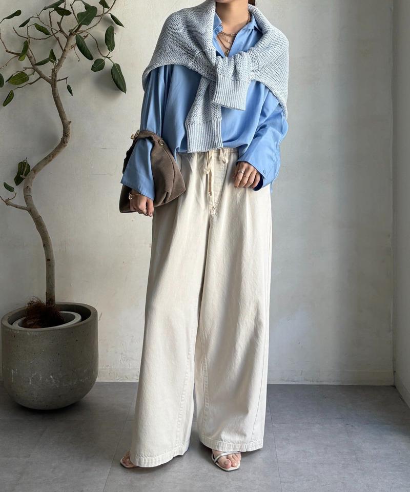 【完売カラー再追加！】デニムワイドイージーパンツ