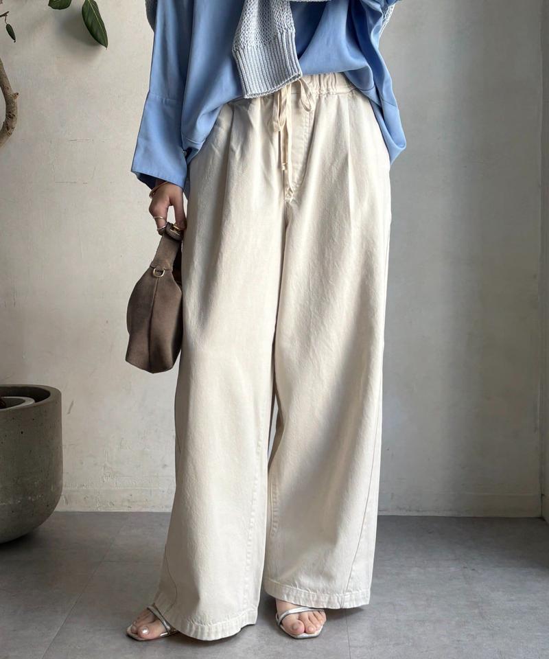 【完売カラー再追加！】デニムワイドイージーパンツ