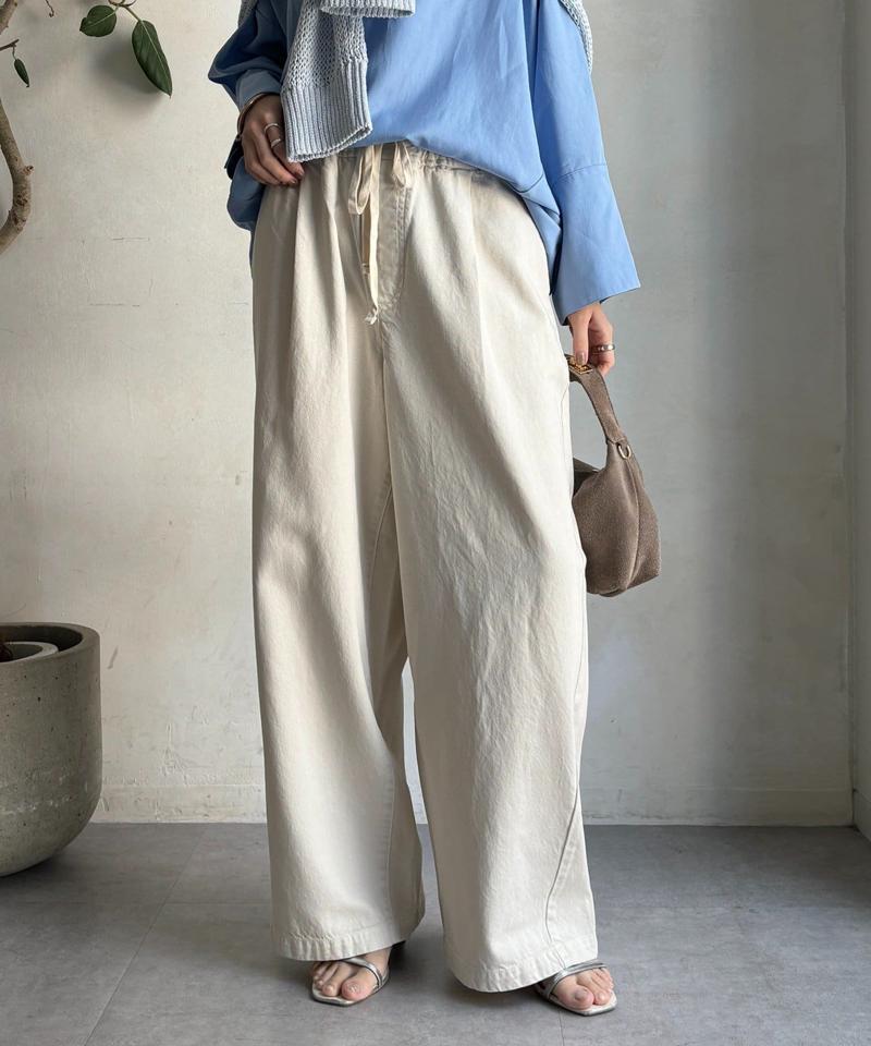 【完売カラー再追加！】デニムワイドイージーパンツ