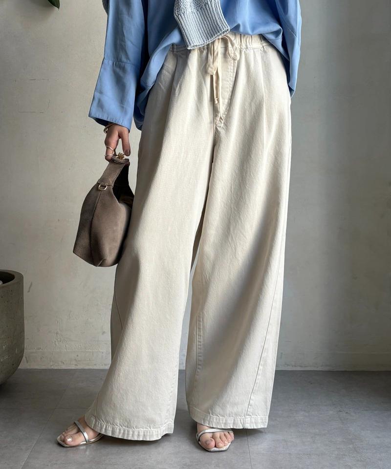 【完売カラー再追加！】デニムワイドイージーパンツ