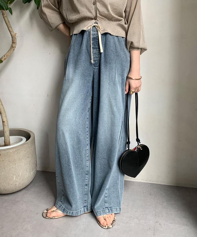 デニムワイドイージーパンツ